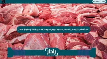 «انخفاض كبير» في أسعار اللحوم اليوم الأربعاء 14 مايو 2025 بأسواق مصر